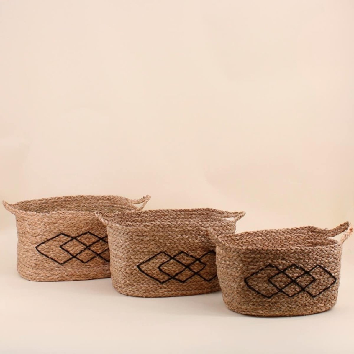 Panier rectangulaire en fibres naturelles 38x26cm naturel, ORNAMI