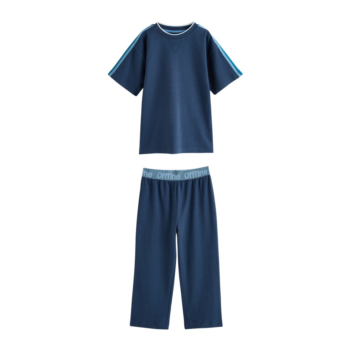Pyjama à manches courtes et jogging, lot de 3 gris/bleu/noir, NEXT