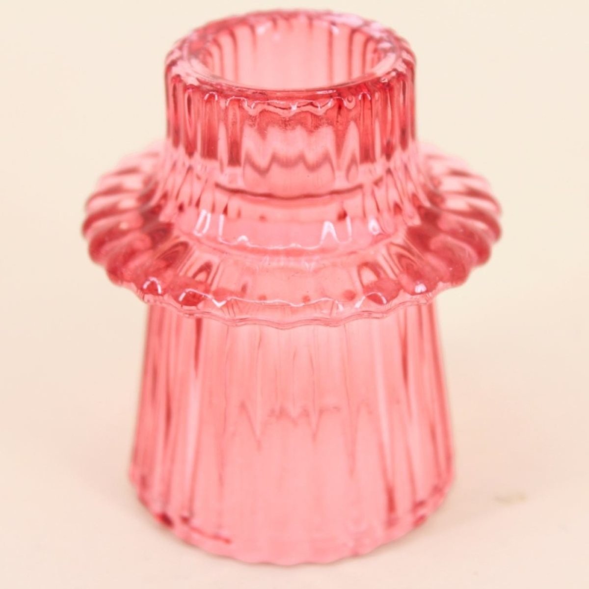 Set de 5 bougeoirs en verre assortis rose, HASHTAG DECO
