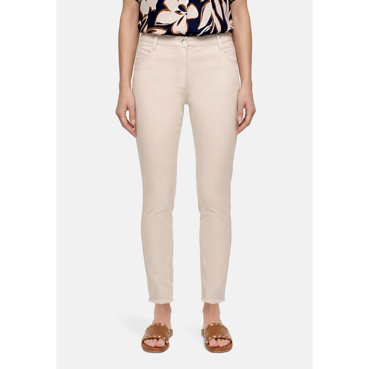 Pantalon sublimant la silhouette de longueur 7/8 gris, BETTY BARCLAY