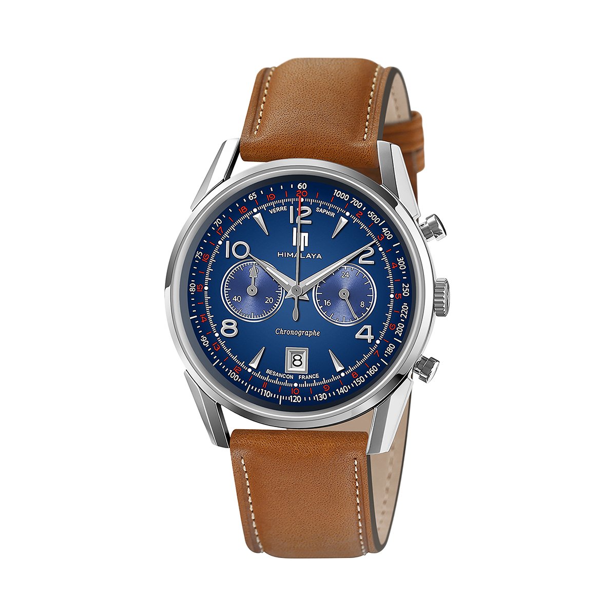 Montre Analogique  HIMALAYA argenté bleu marron, LIP