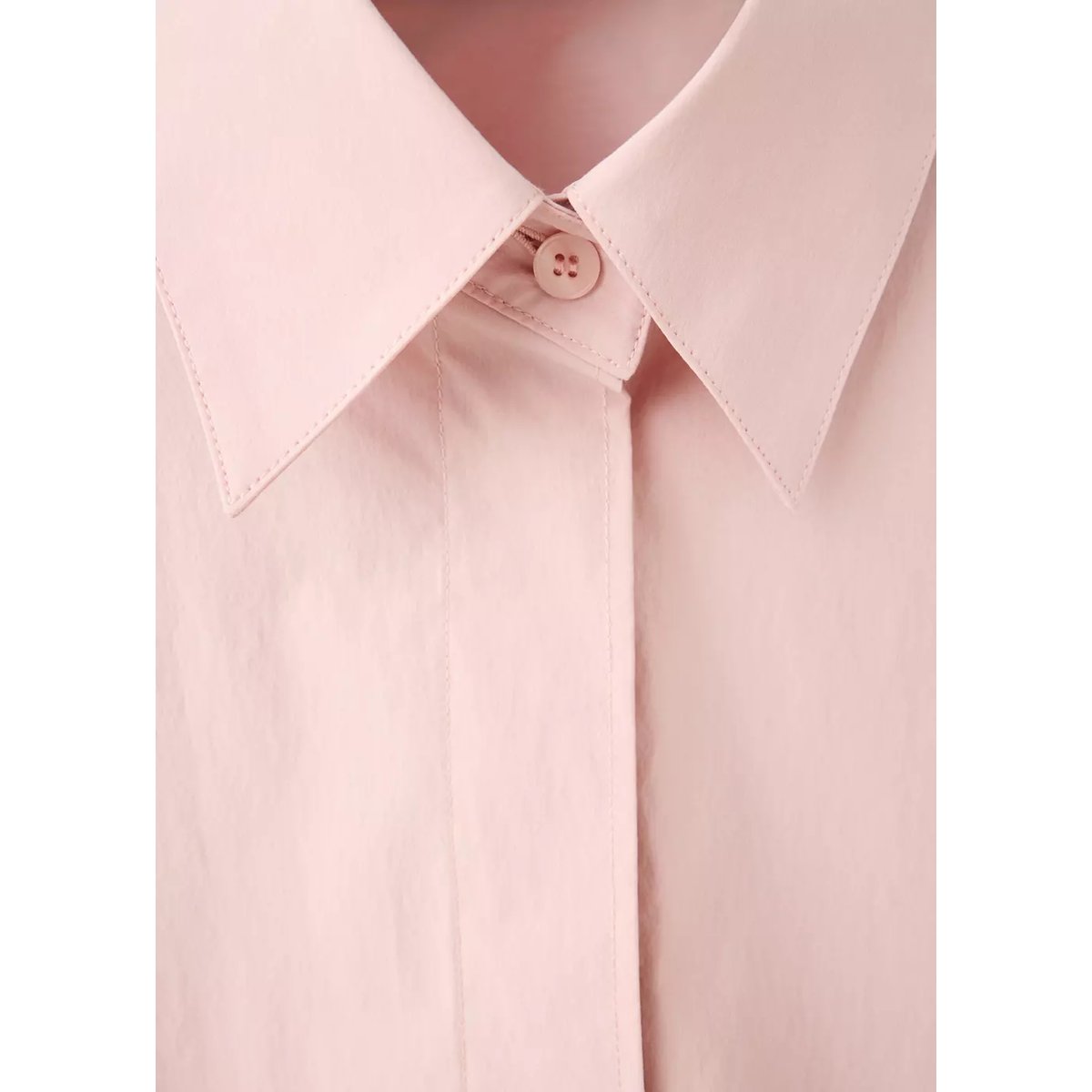 Chemise en popeline manches trois quarts rose pastel, MANGO