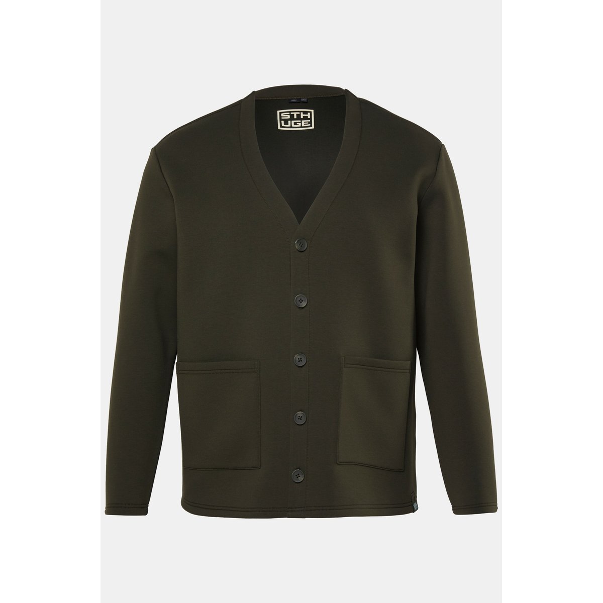Veste en scuba olive foncé, STHUGE