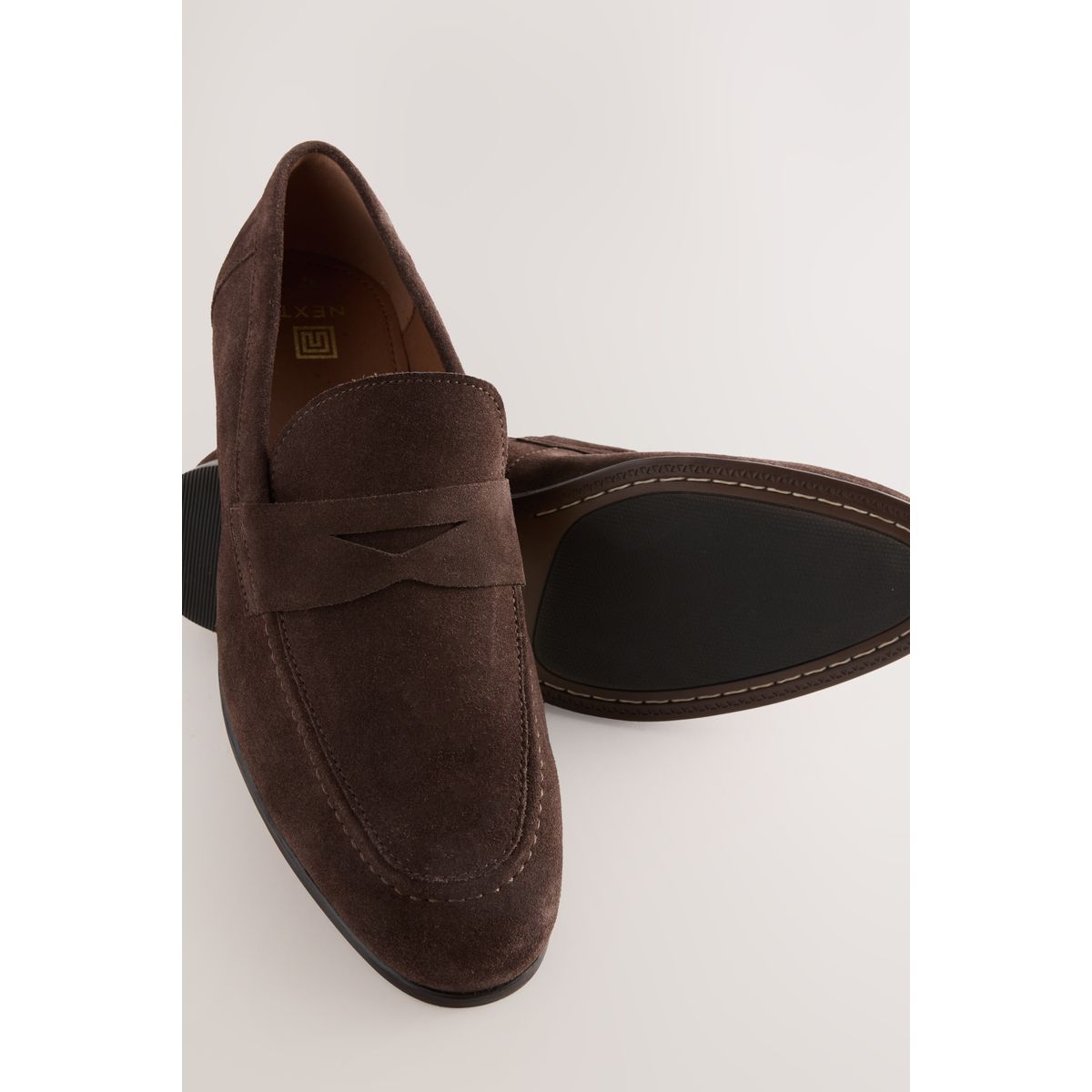 Mocassins en daim marron, NEXT