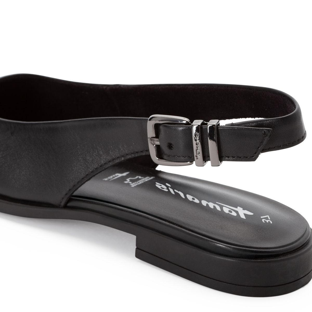 escarpin en cuir noir cuir, TAMARIS