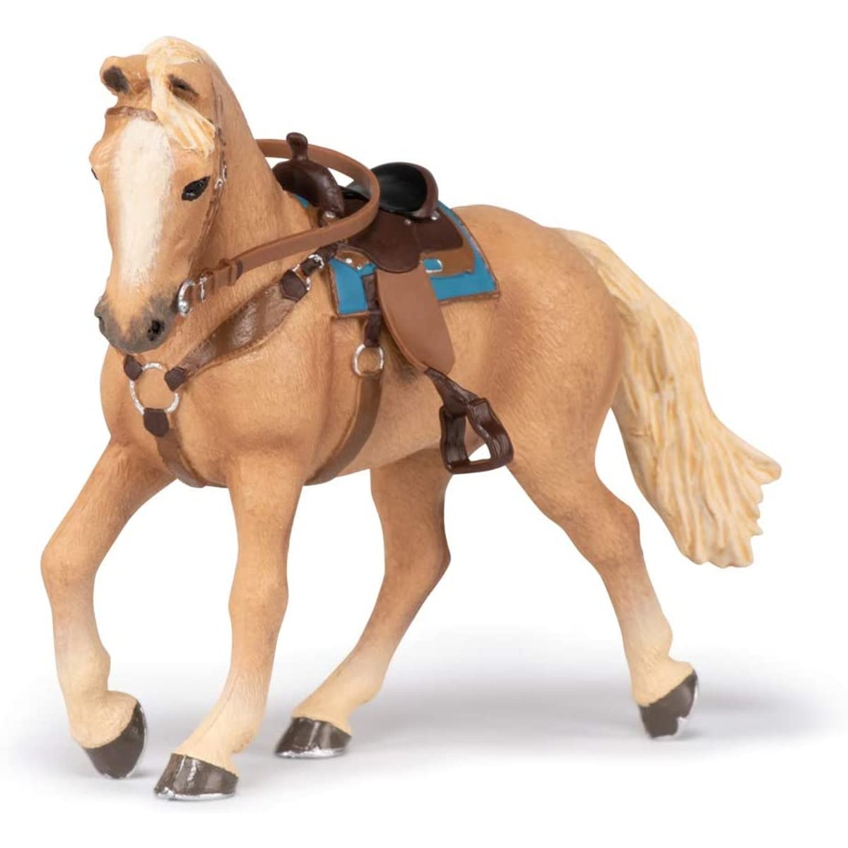 Figurine Cheval western et sa cavalière beige, PAPO