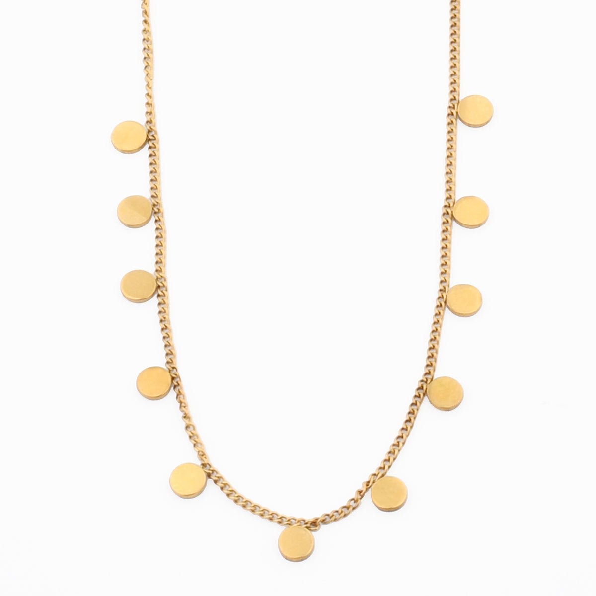 Collier chaîne à pampilles en acier inoxydable doré, BALABOOSTE