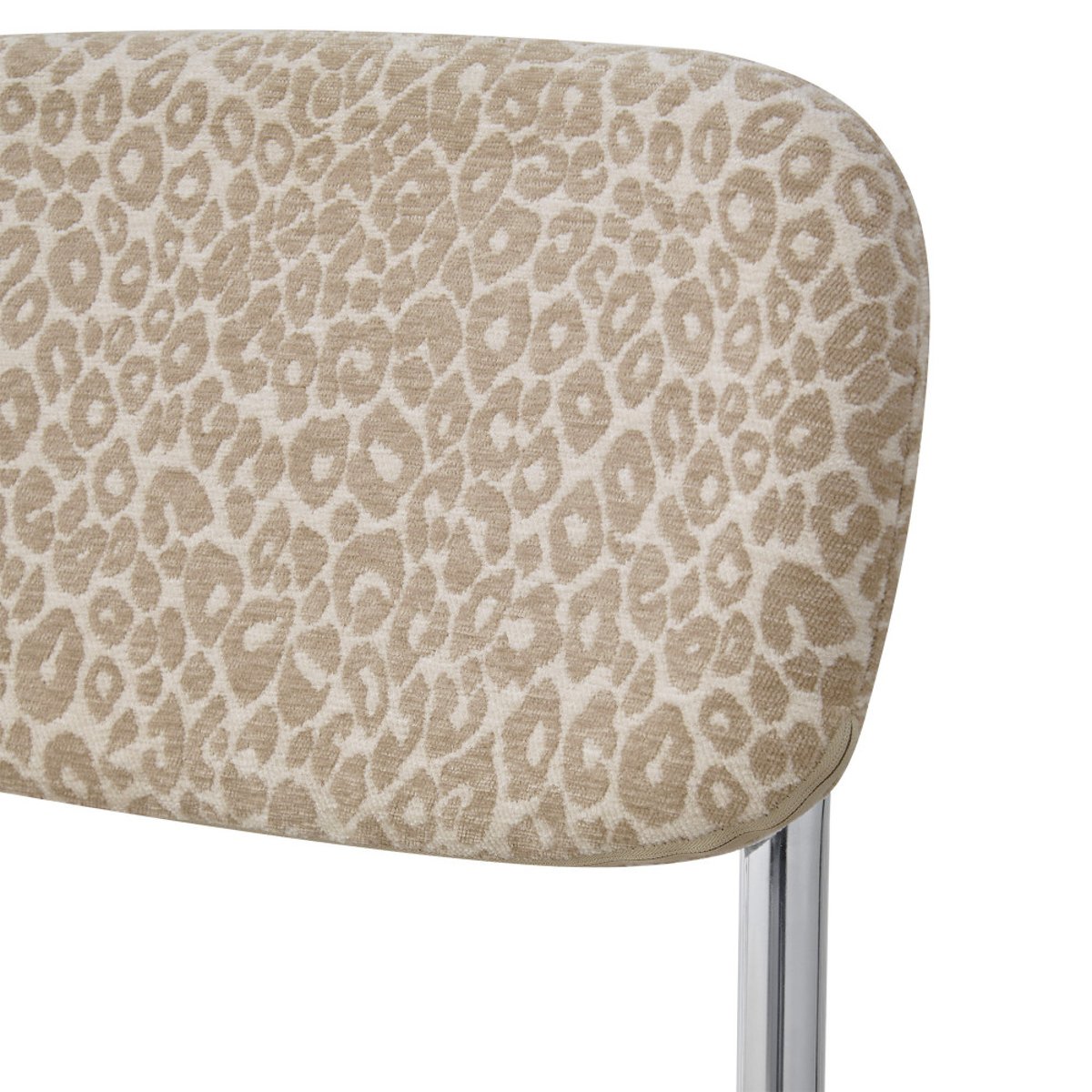 Lot de 2 chaises imprimé léopard pieds chrome - MARCEL beige, DRAWER