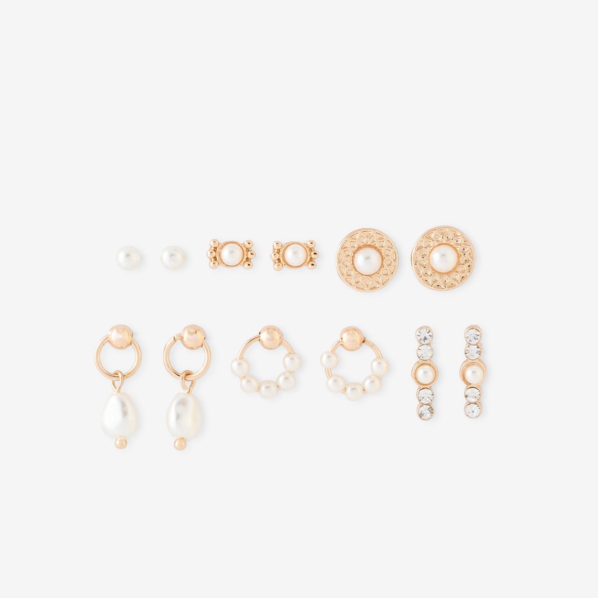 Set de 6 puces d'oreilles assorties blanc, BALABOOSTE