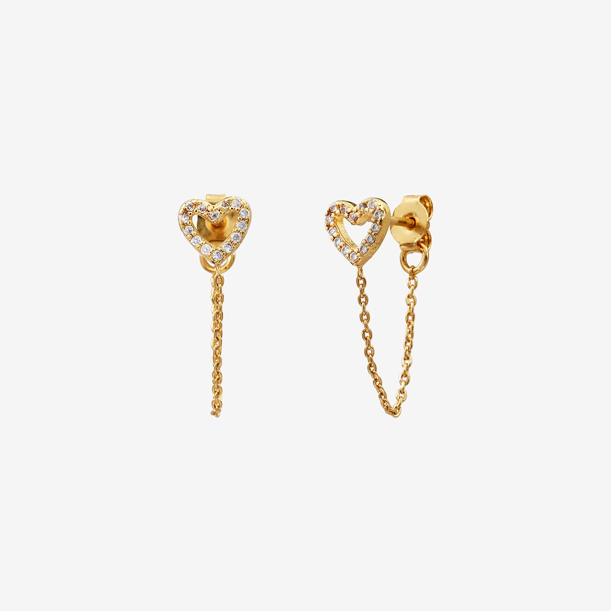 Boucles d'oreilles à l'unité doré à l'or fin bella blanc, CAROLINE NAJMAN