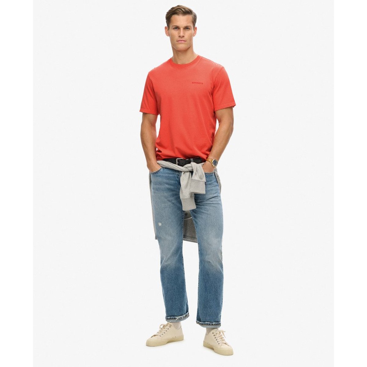 T-shirt ample surteint à logo corail chaud, SUPERDRY