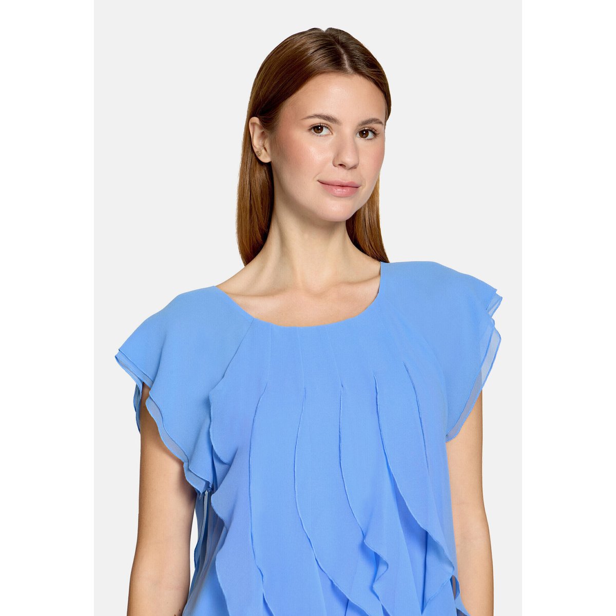 Robe de cocktail à volant paris blue, VERA MONT