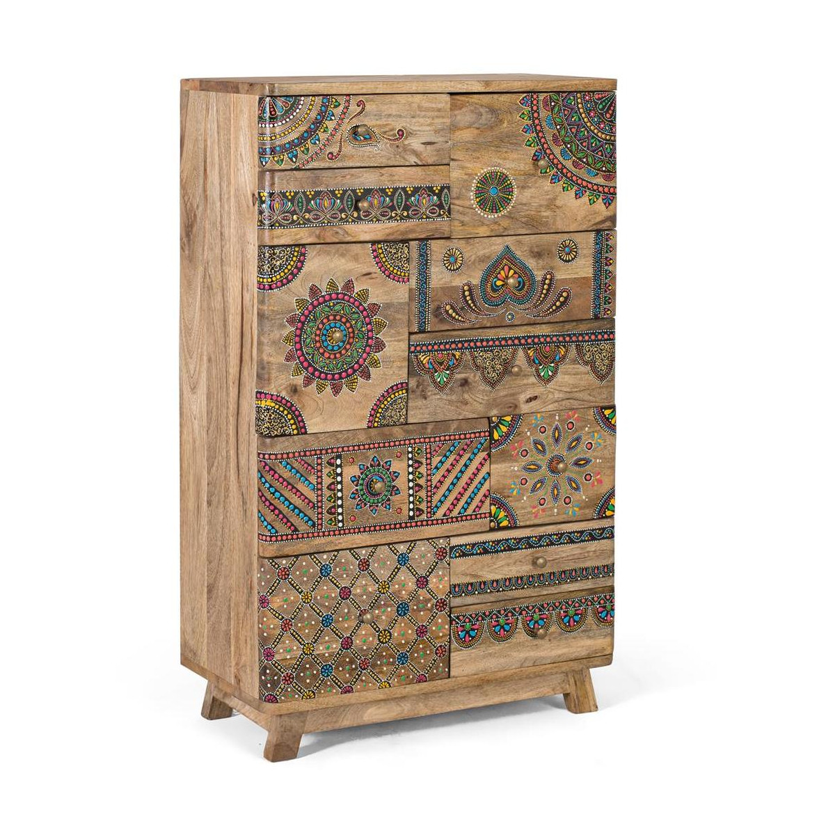 Commode 11 tiroirs Bois Marron - DANAÉ marron, DECORATION D’AUTREFOIS