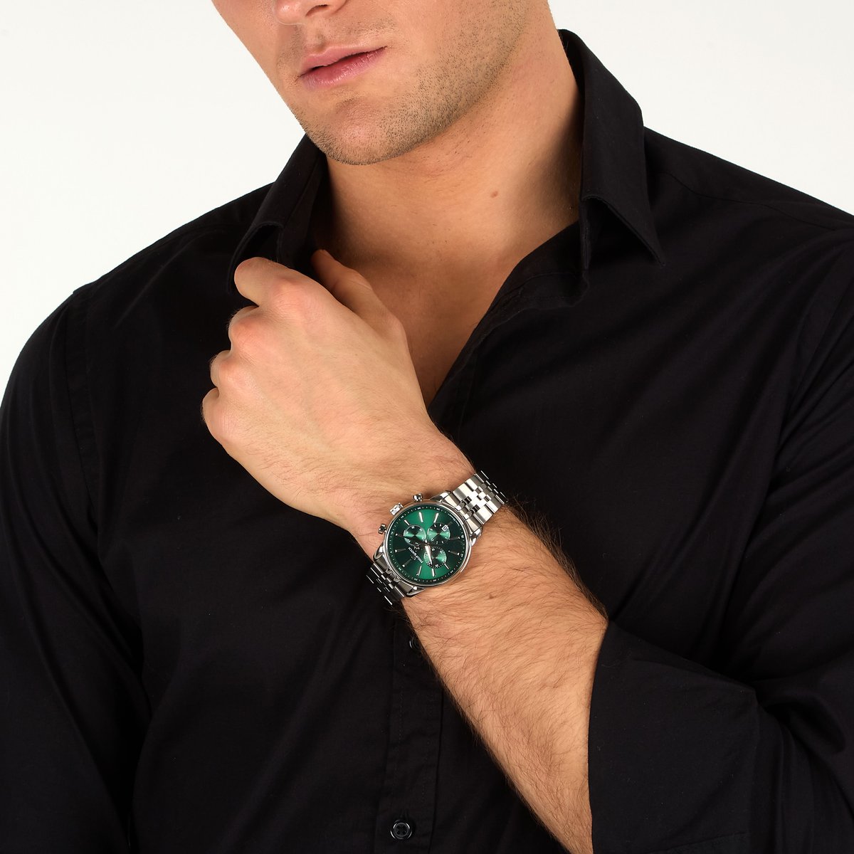 Montre-chronographe ANNIVERSARY vert, finition : sunray, PHILIP WATCH