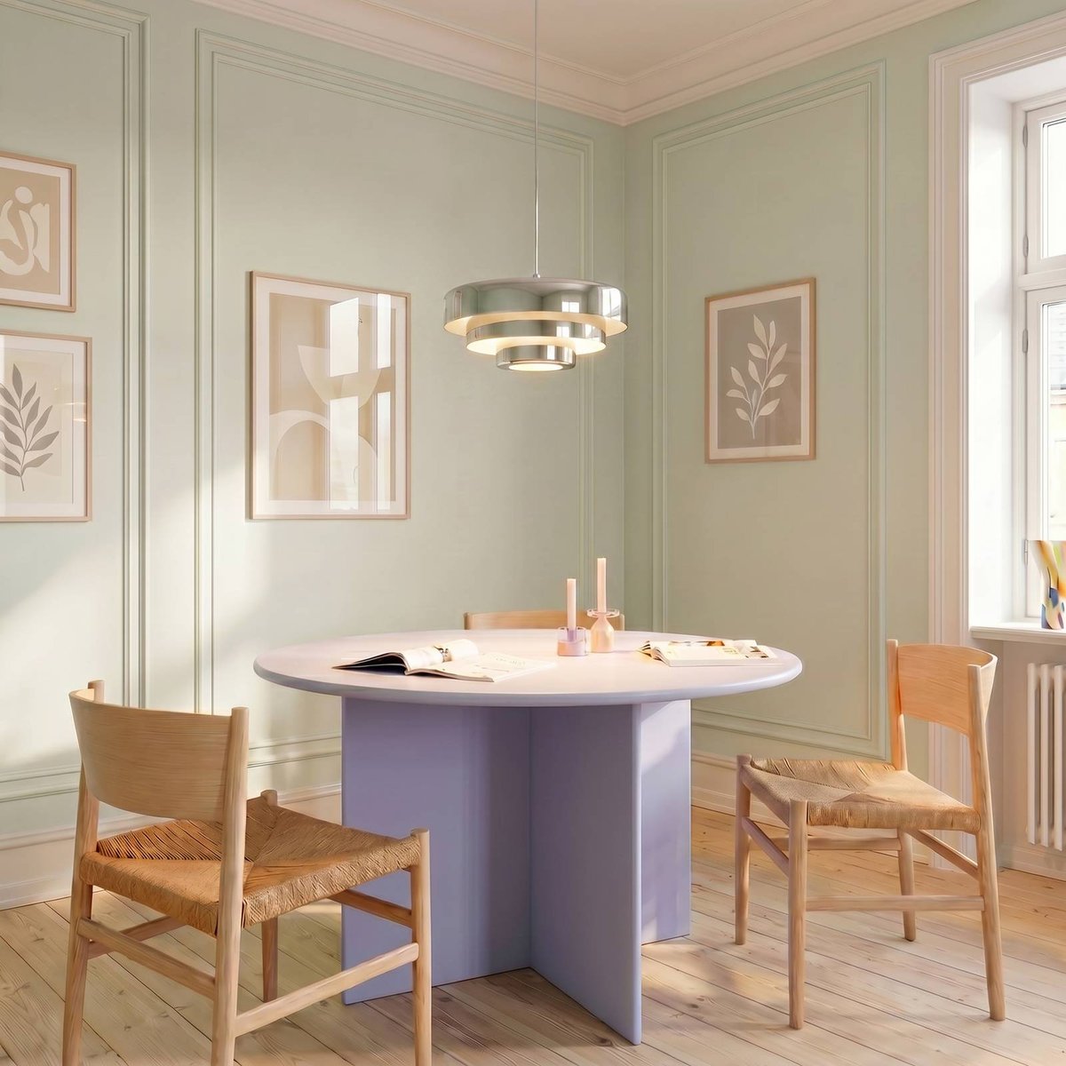 Suspension en métal design, Tivra chromé, LINDBY