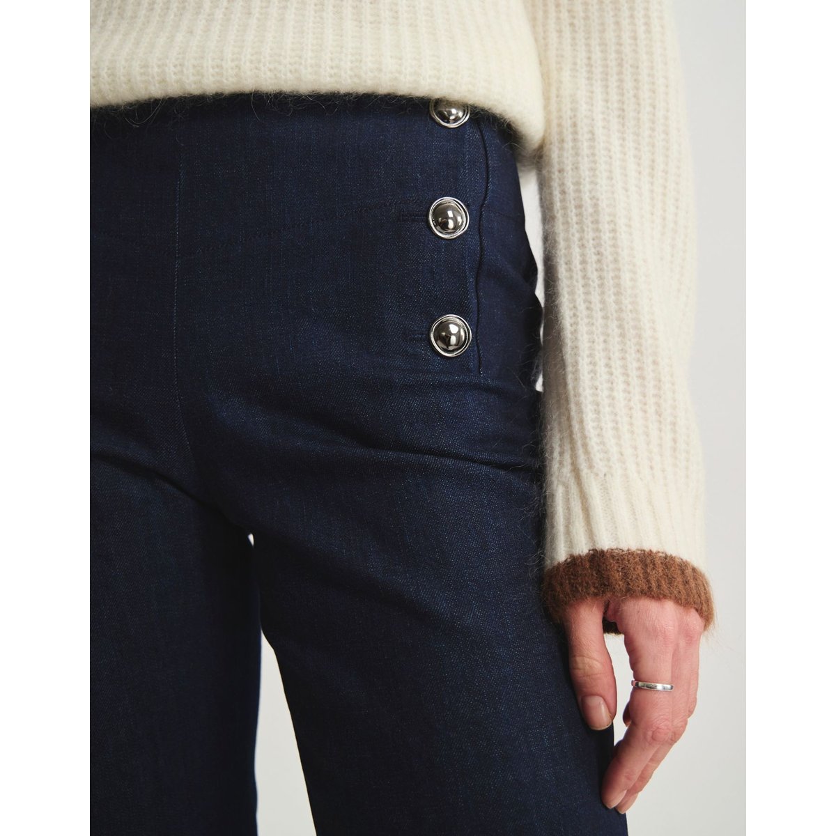 Pantalon Gabriel en coton bleu, INES DE LA FRESSANGE PARIS