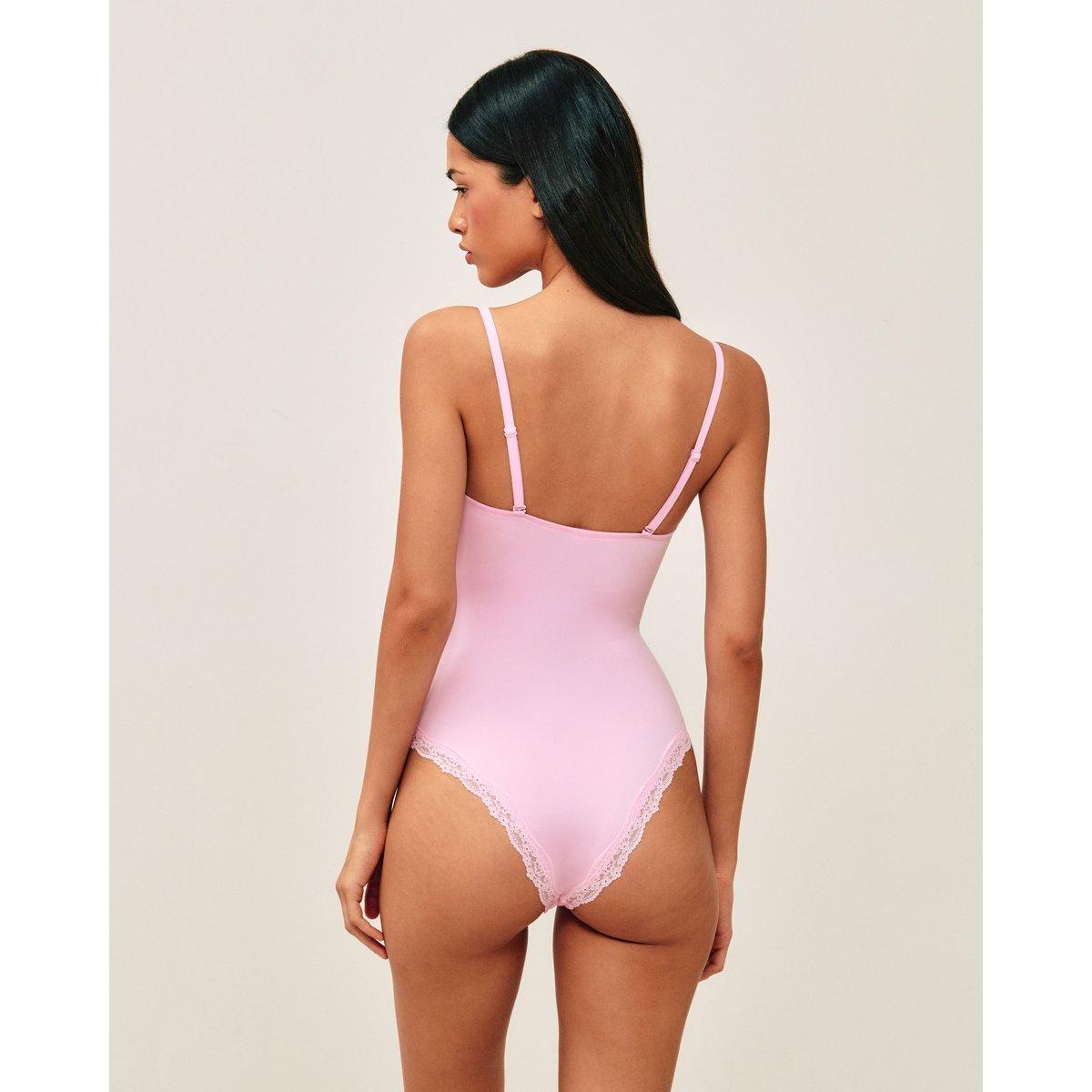 Body en microfibre et dentelle NEW SOFTIZ rose, UNDIZ