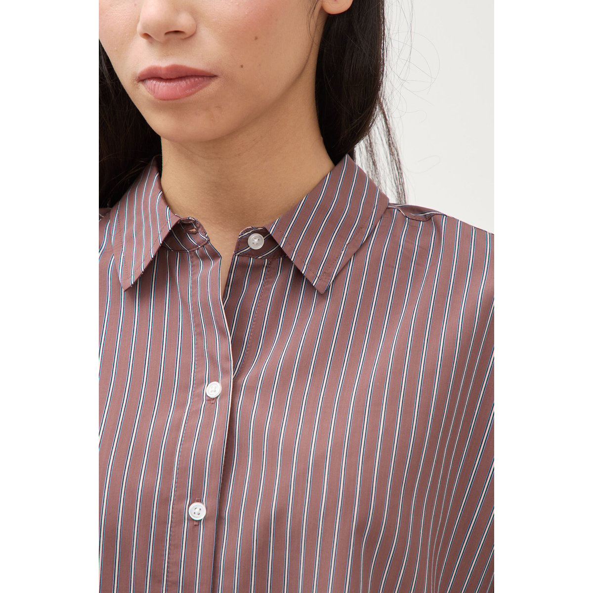Chemise ample manches longues fluide marron, BONOBO