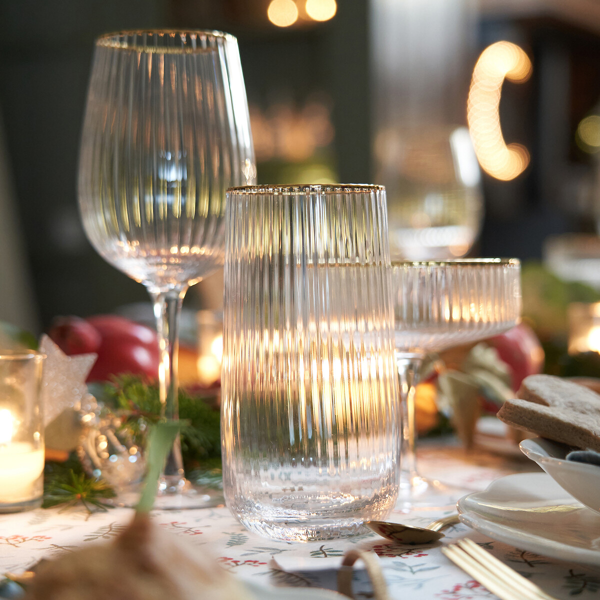 Lot 4 verres à vin Lurik transparent, LA REDOUTE INTERIEURS