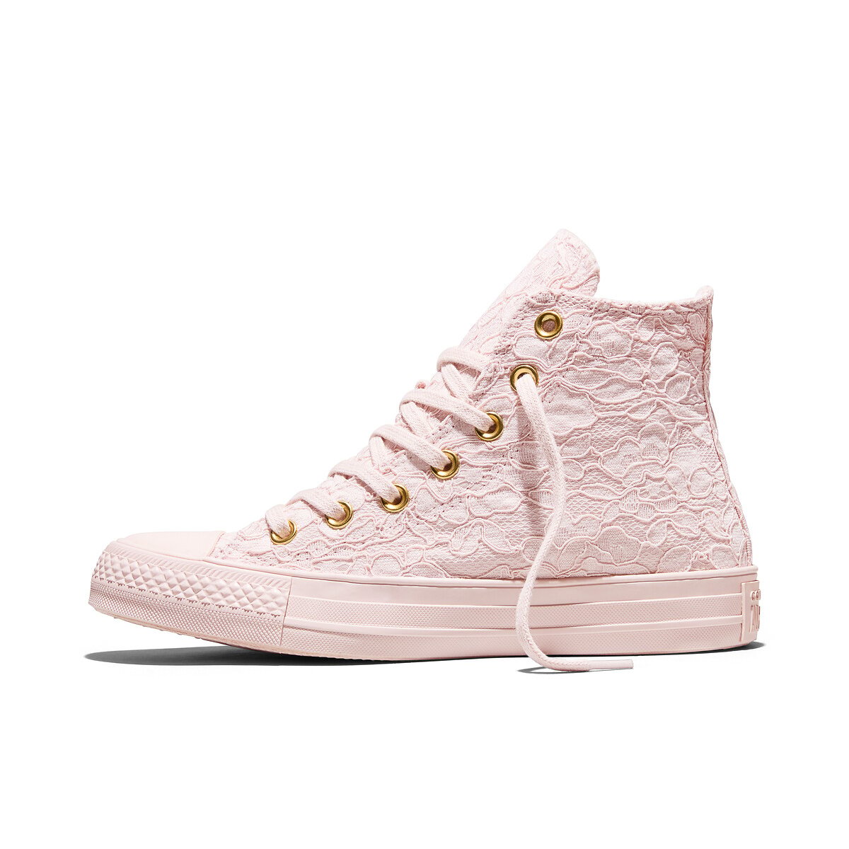 Chuck Taylor All Star Hi Elevated Lace Material Trainers pale pink, CONVERSE