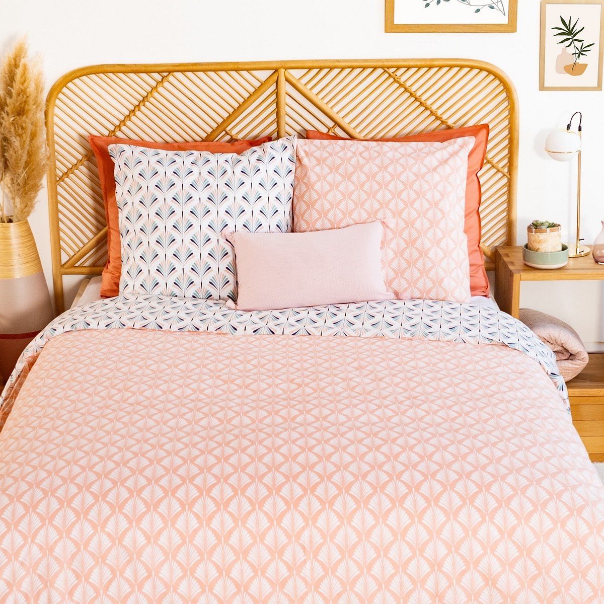 Parure de lit - housse de couette avec taies en coton multicolore, EDEN