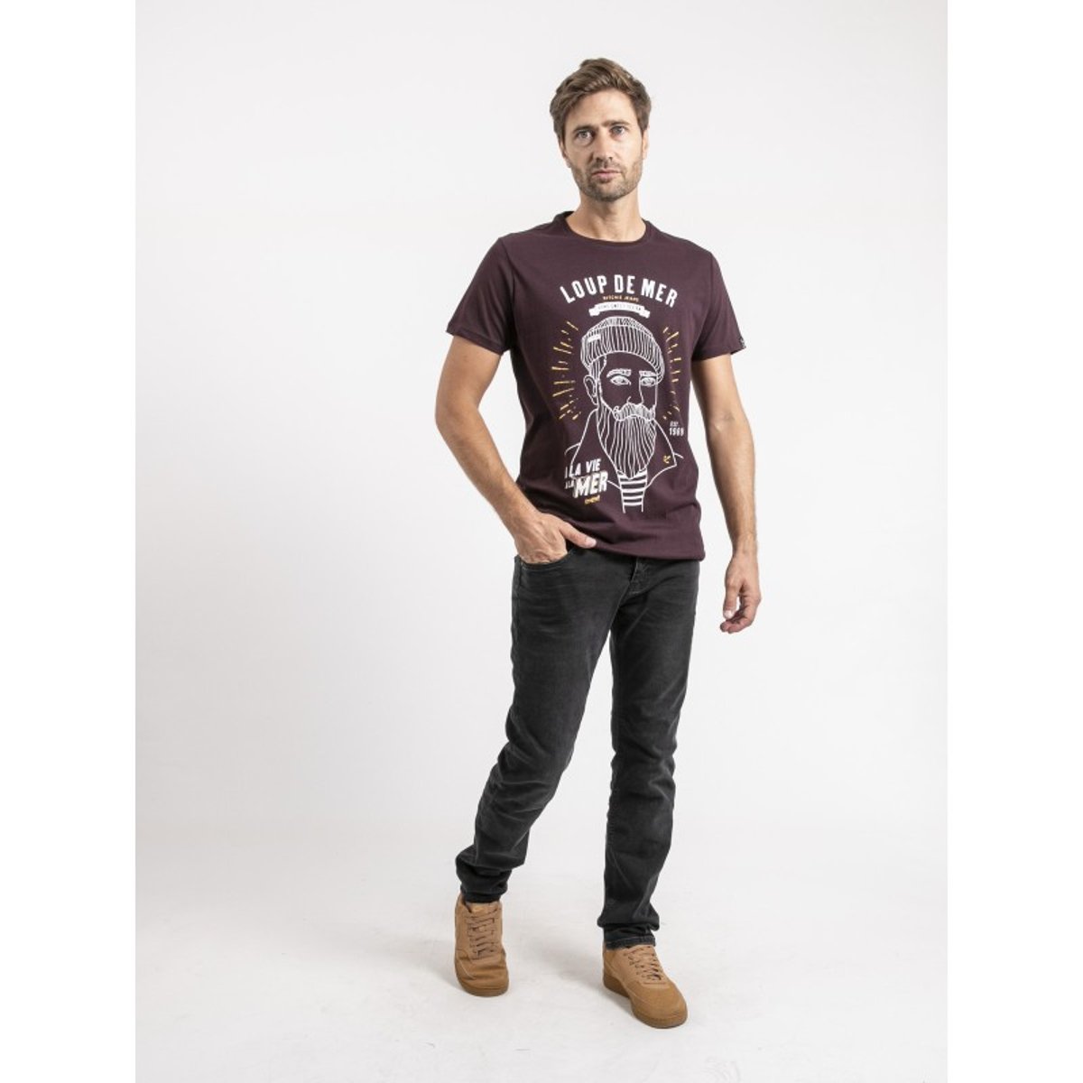 T-shirt Manches Courtes Pur Coton Jepastel violet, RITCHIE