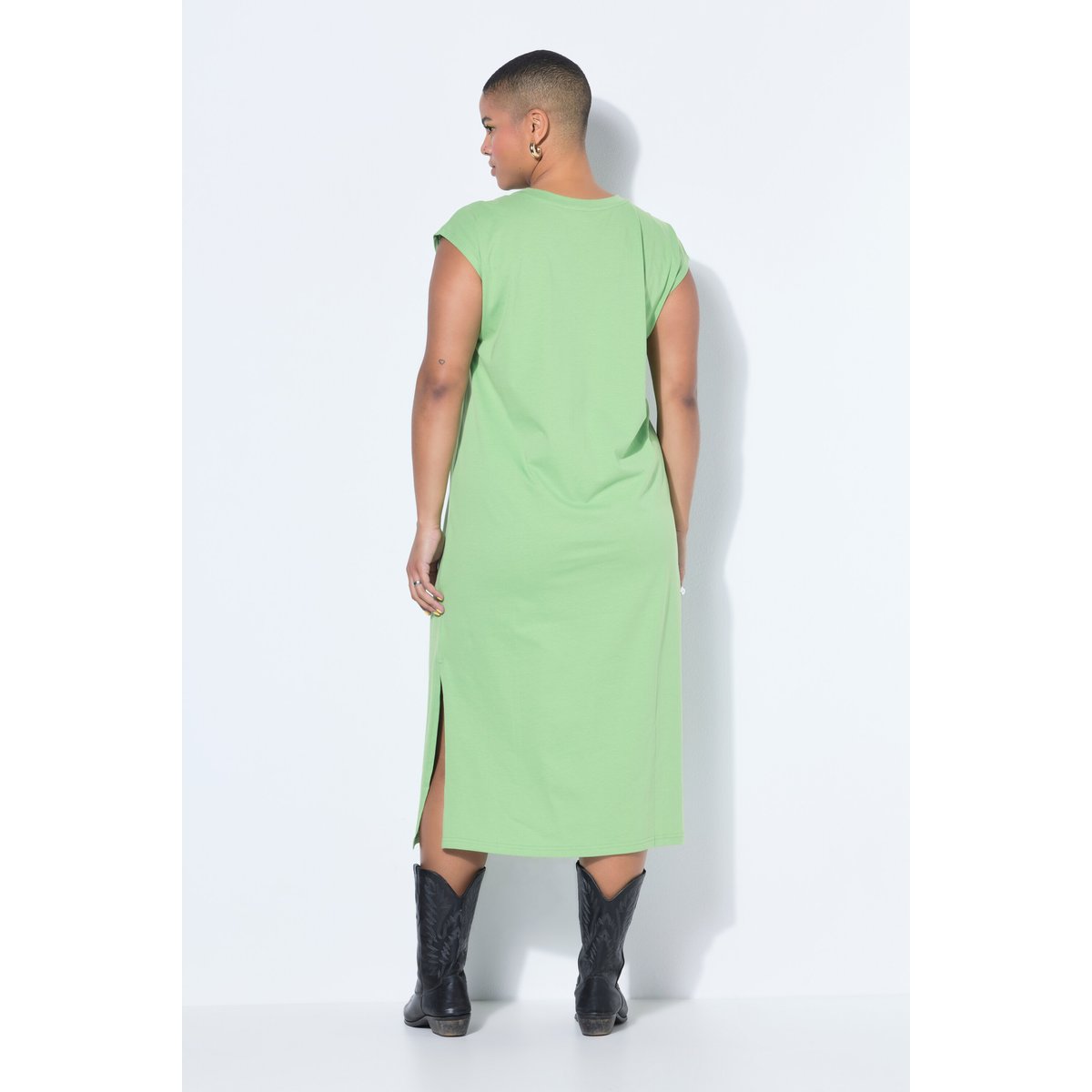 Robe midi en jersey oversized à encolure vert pomme, STUDIO UNTOLD