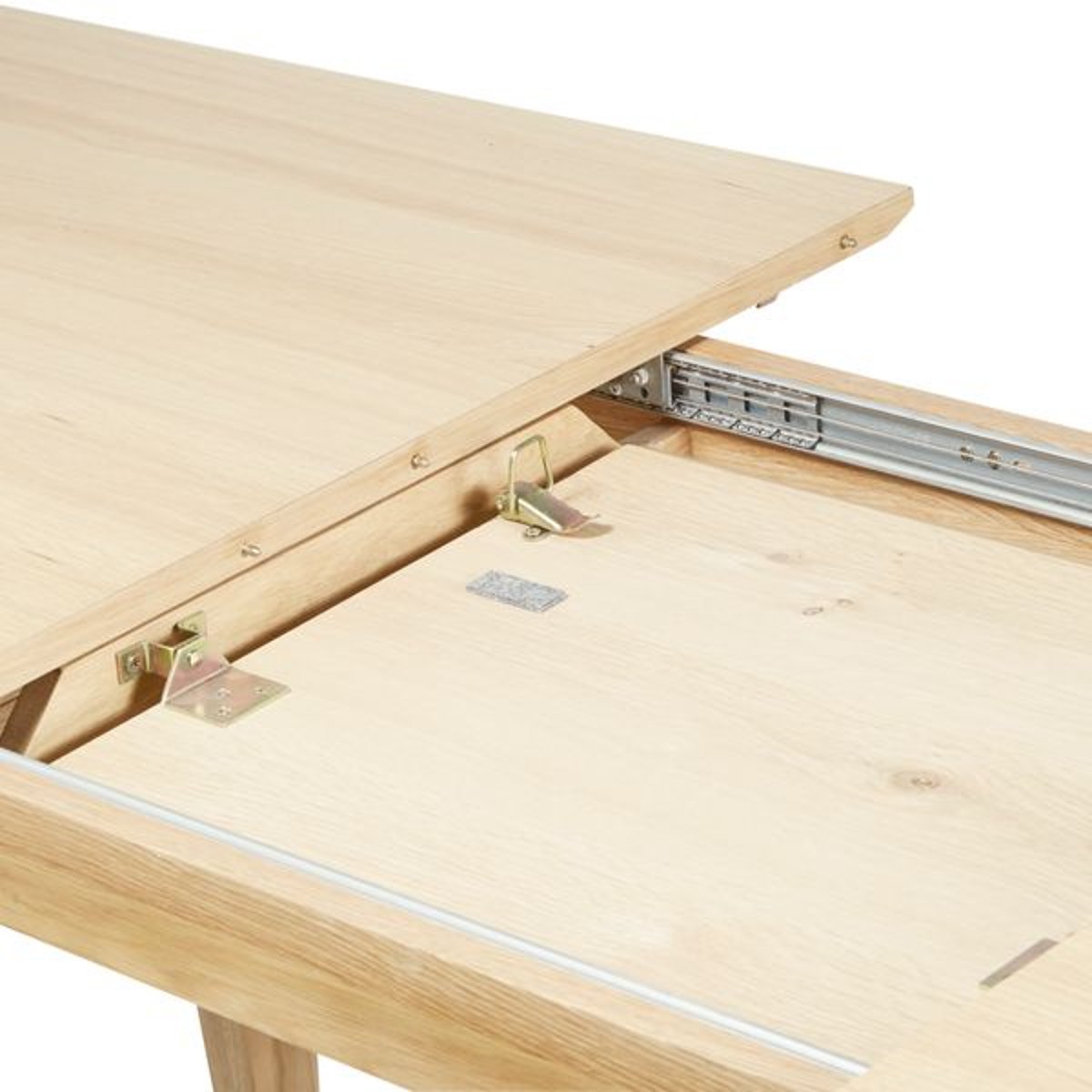 Table repas 160cm allonge intégrée chêne naturel, ZAGO