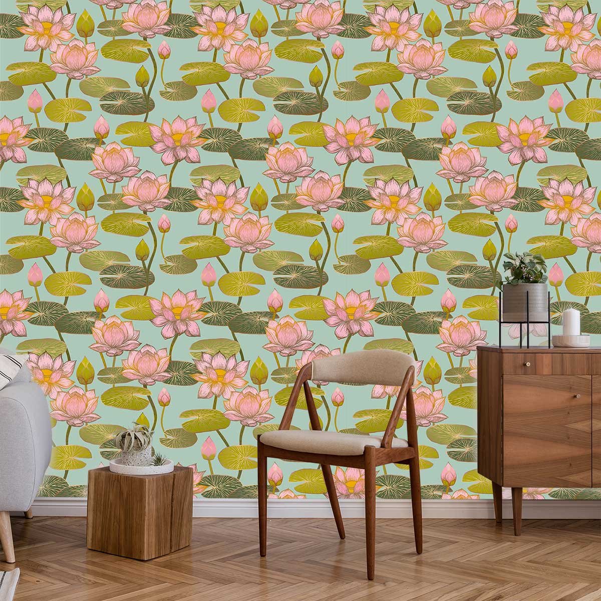 Papier peint fleurs de lotus intissé, HEXOA