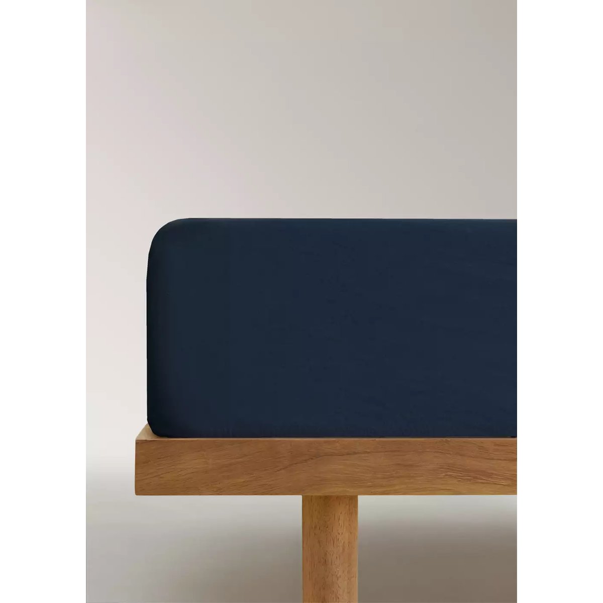 Drap-housse percale de coton lit 180 cm bleu marine, MANGO HOME