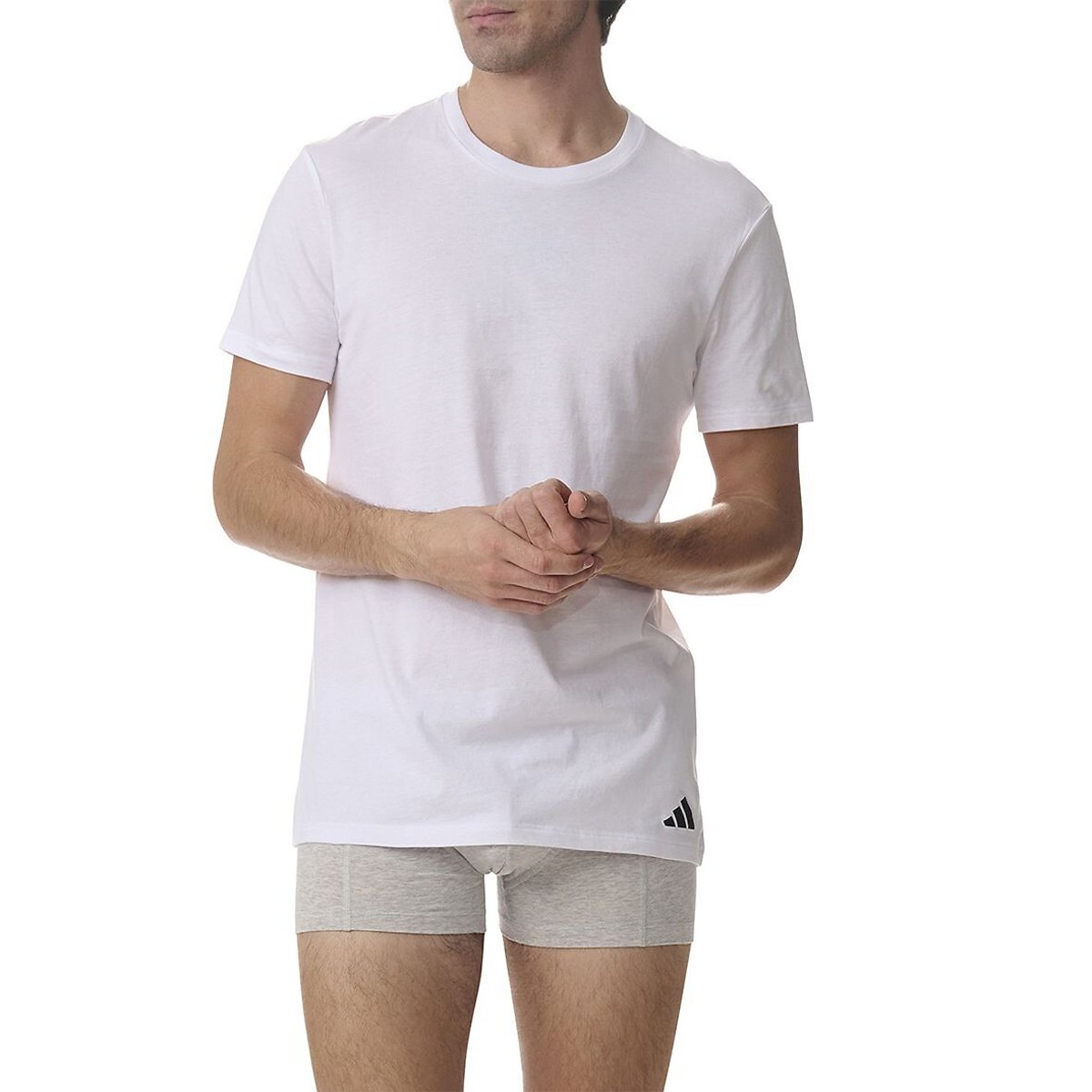 Confezione da 3 magliette girocollo a maniche corte bianco, ADIDAS SPORTSWEAR