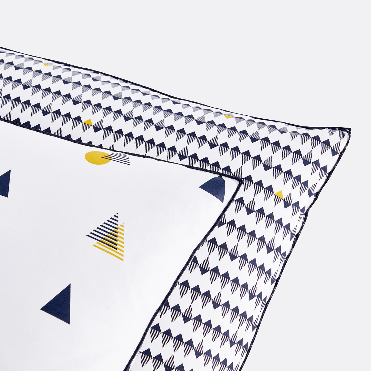 Taie d'oreiller percale de coton, Digna bleu/blanc/jaune, LA REDOUTE INTERIEURS