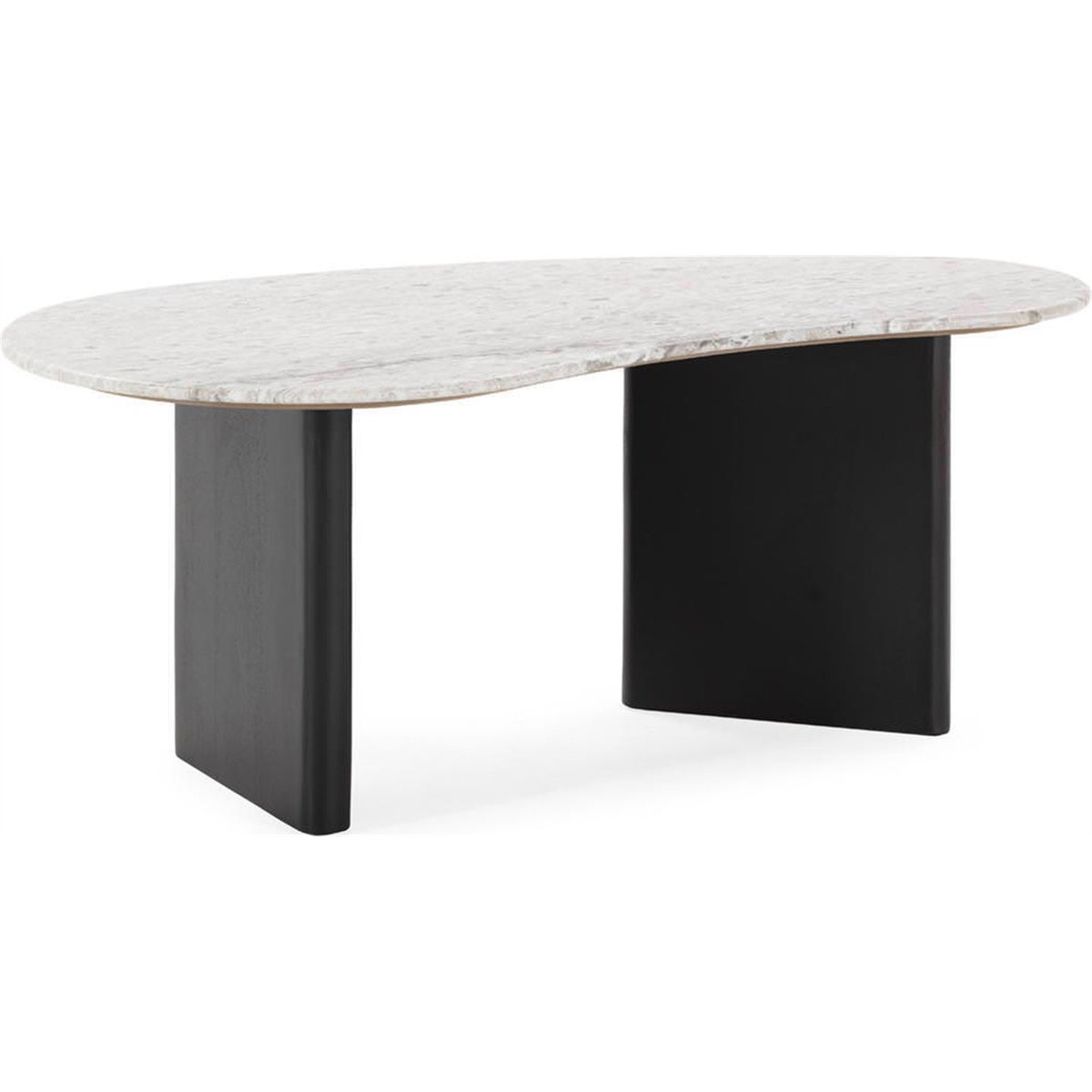 Table basse organique marbre et manguier noir et brun, RECOLLECTION