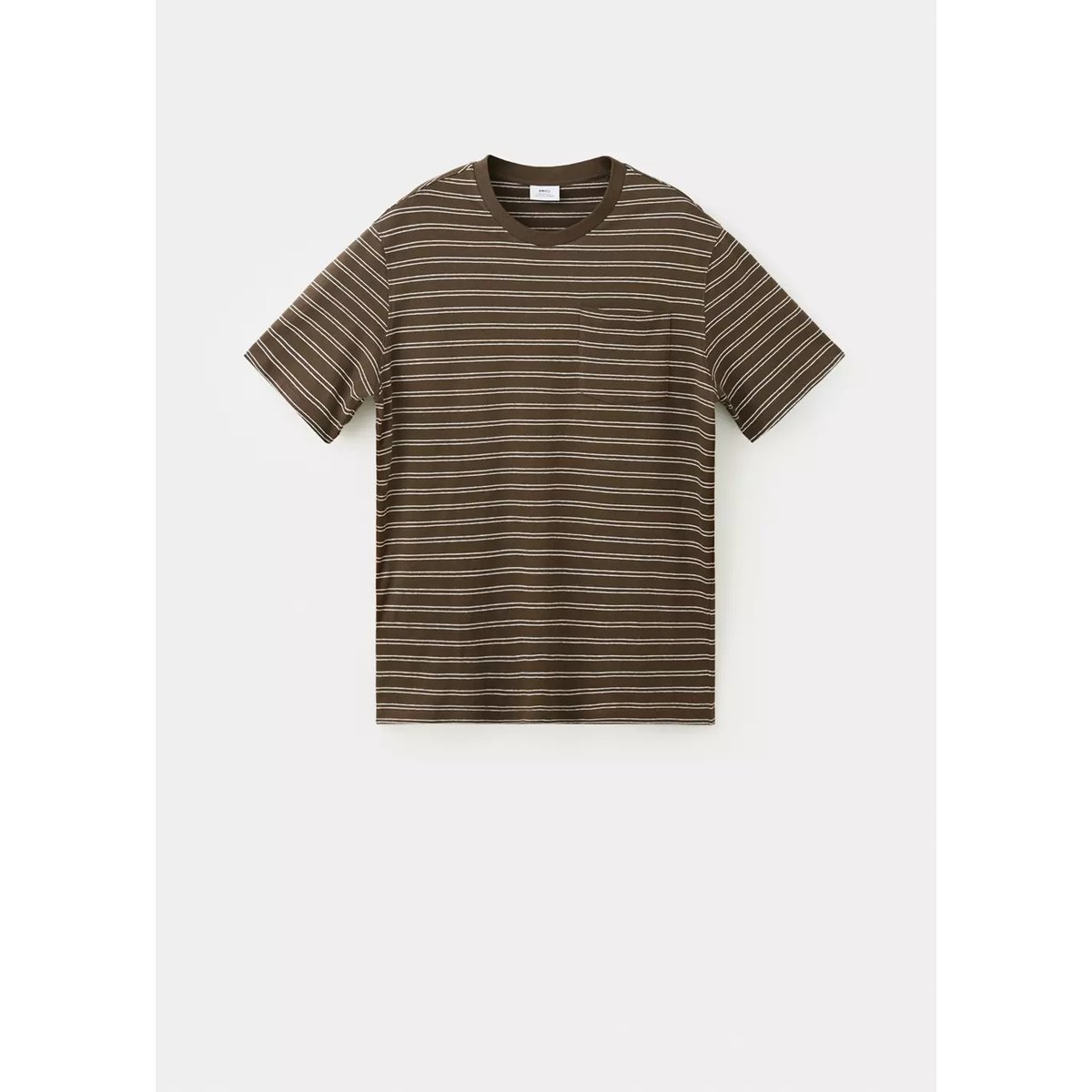 T-shirt regular fit en mélange de coton et lin chocolat, MANGO MAN