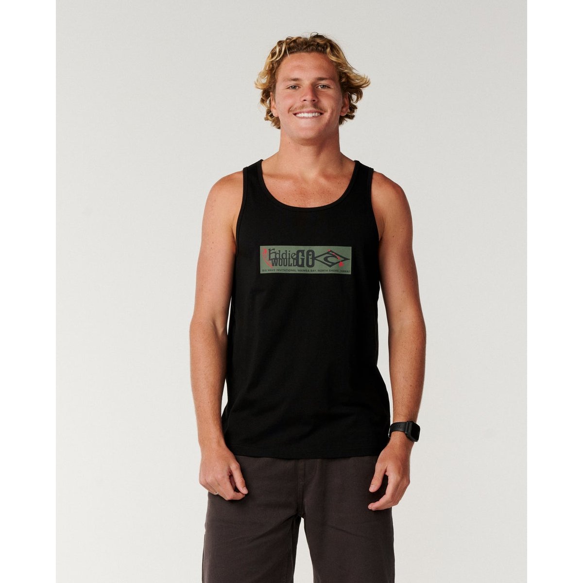Débardeur EDDIE WOULD GO Sticker noir, RIP CURL