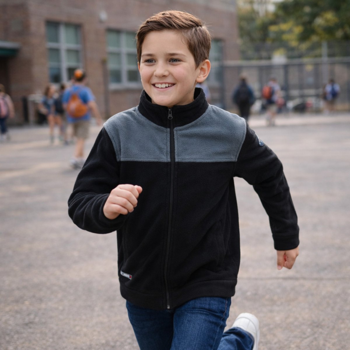 Veste polaire zippée col montant à empiècements, manches longues POLAIRE noir, LEE COOPER