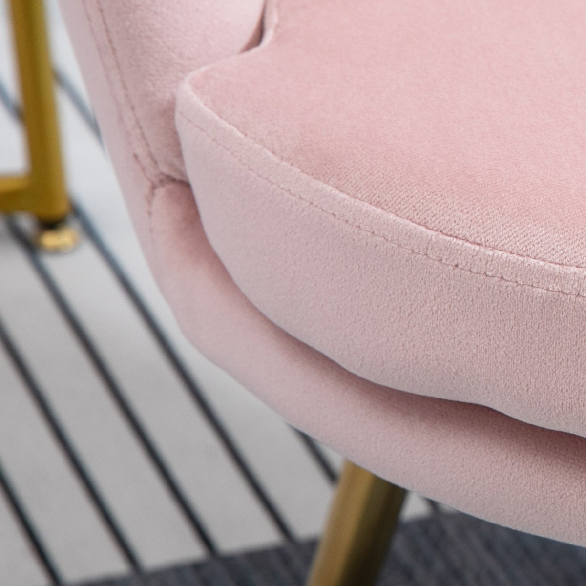 Accent Chair Polyester Rose rose poudré, HOMCOM