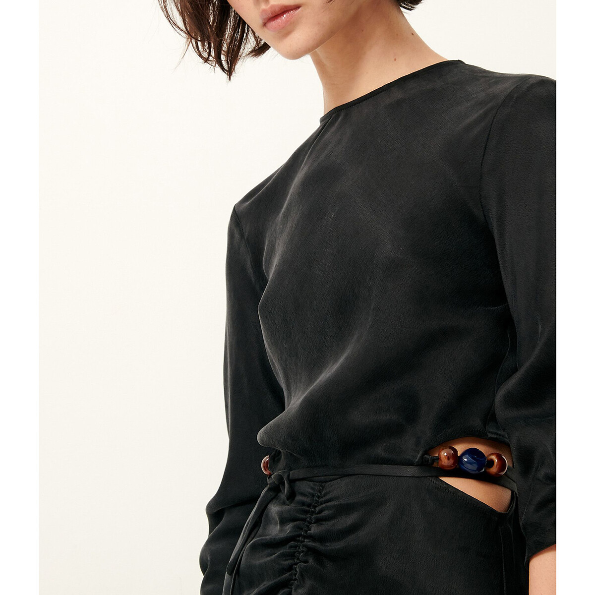 Robe midi Velvettes noir, SESSUN