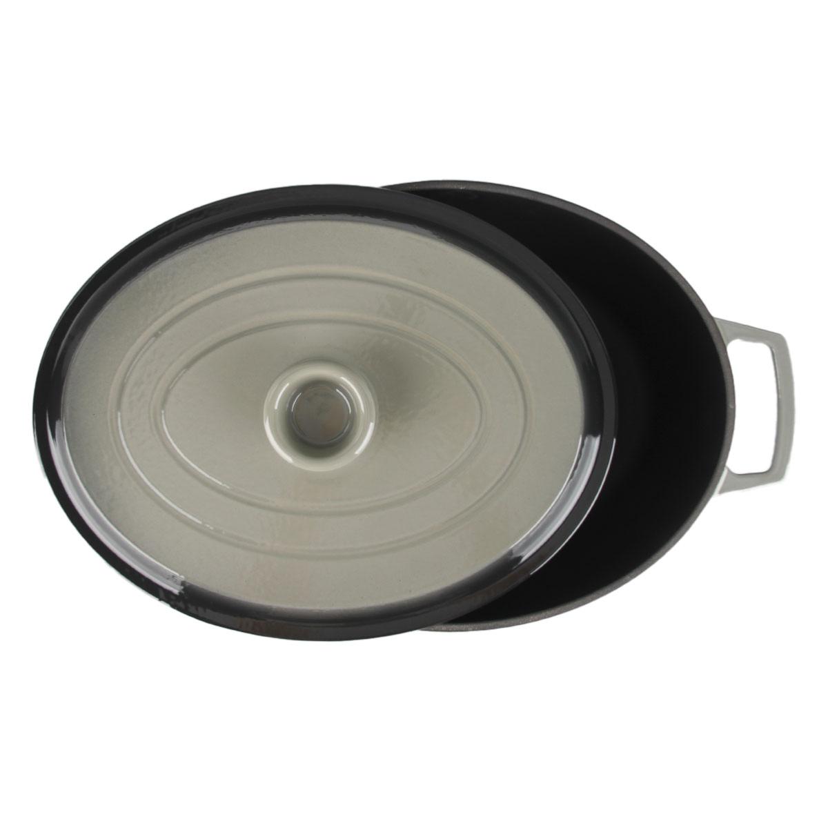 Cocotte en fonte ovale 33cm - "Masseiron Ardoise" couleur unique, LAGUIOLE CUISSON