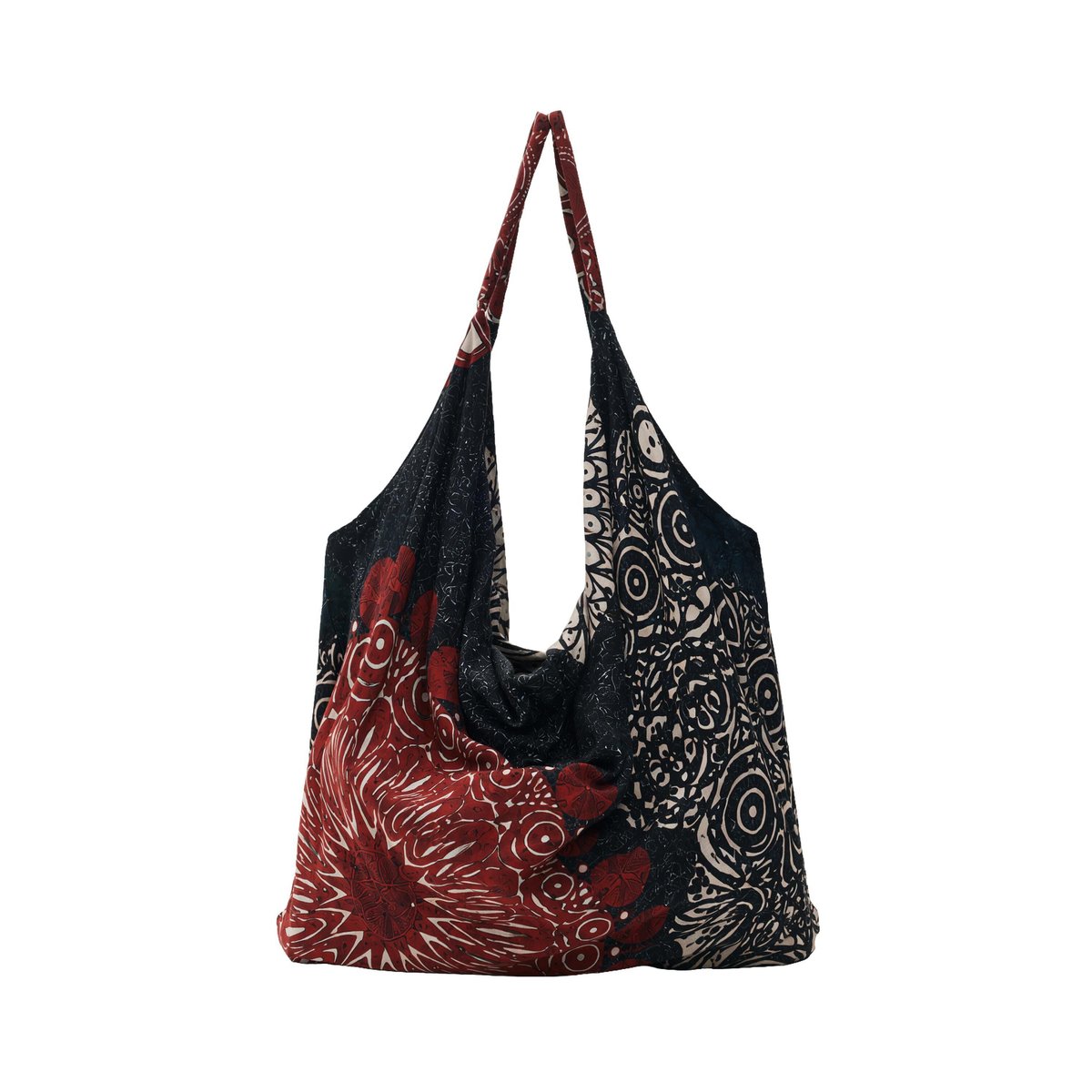 grand sac imprimé vintage noir, DESIGUAL