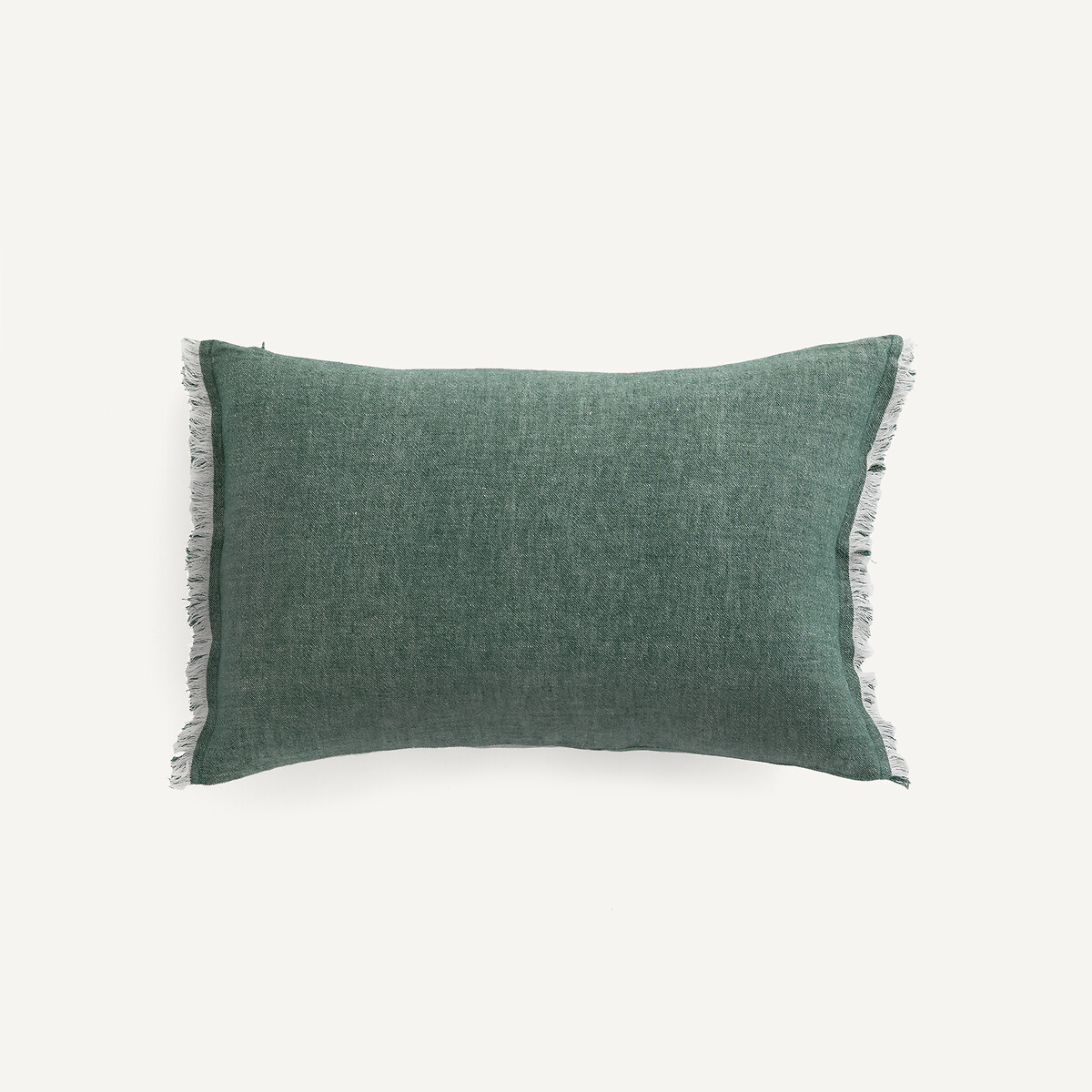 Housse de coussin bicolore en lin et coton, LLOYD eucalyptus, AM.PM