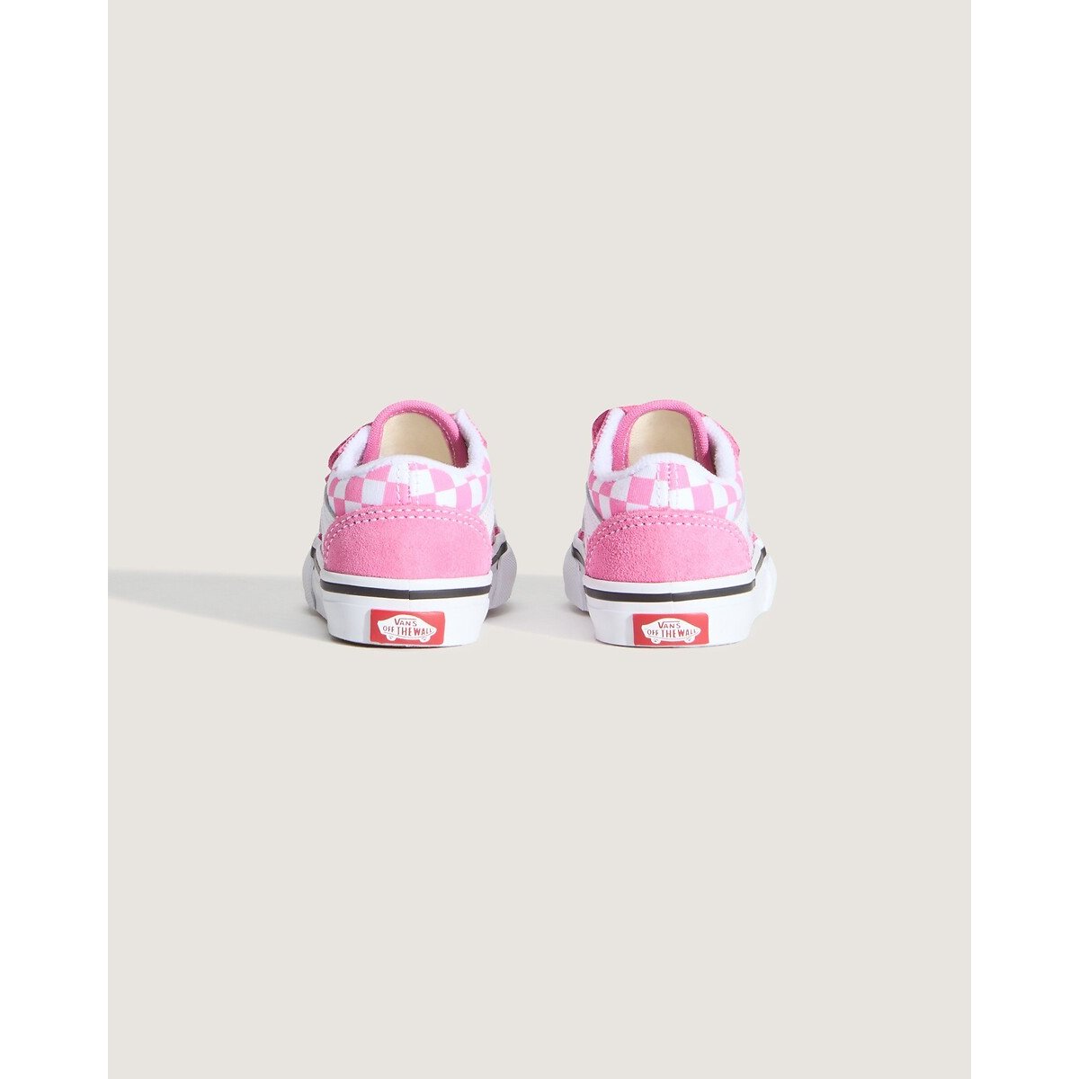 Baskets à scratchs OLD SKOOL V rose/blanc, VANS