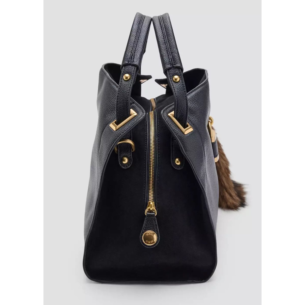 Sac cabas avec détail cadenas noir, MANGO
