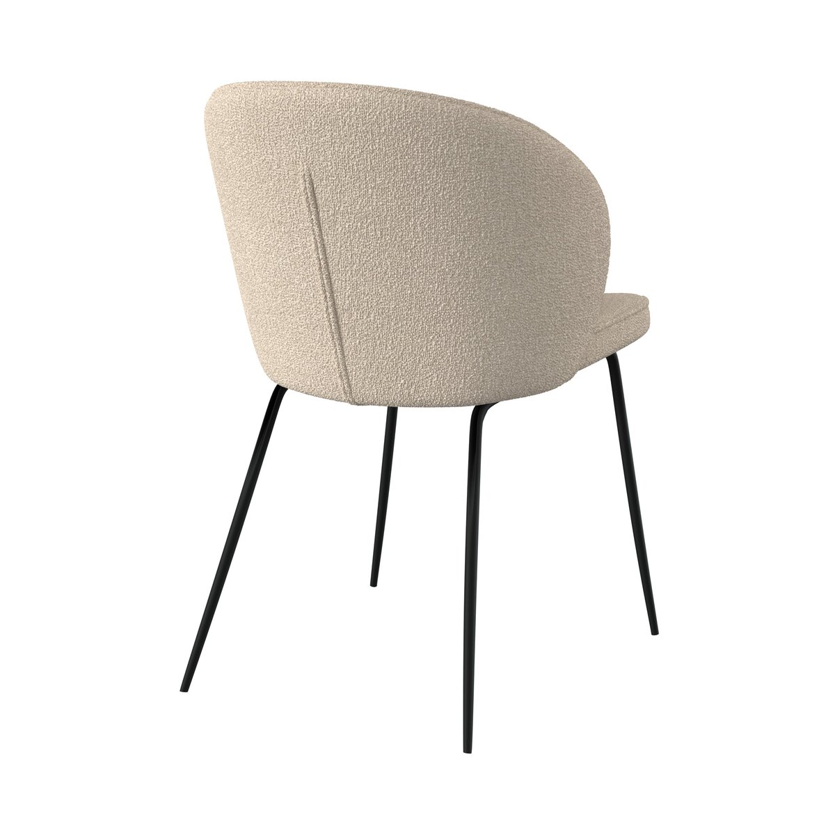 Lot de 2 chaises en tissu bouclette et pied en métal - GROOM beige, MAISON PAVANE