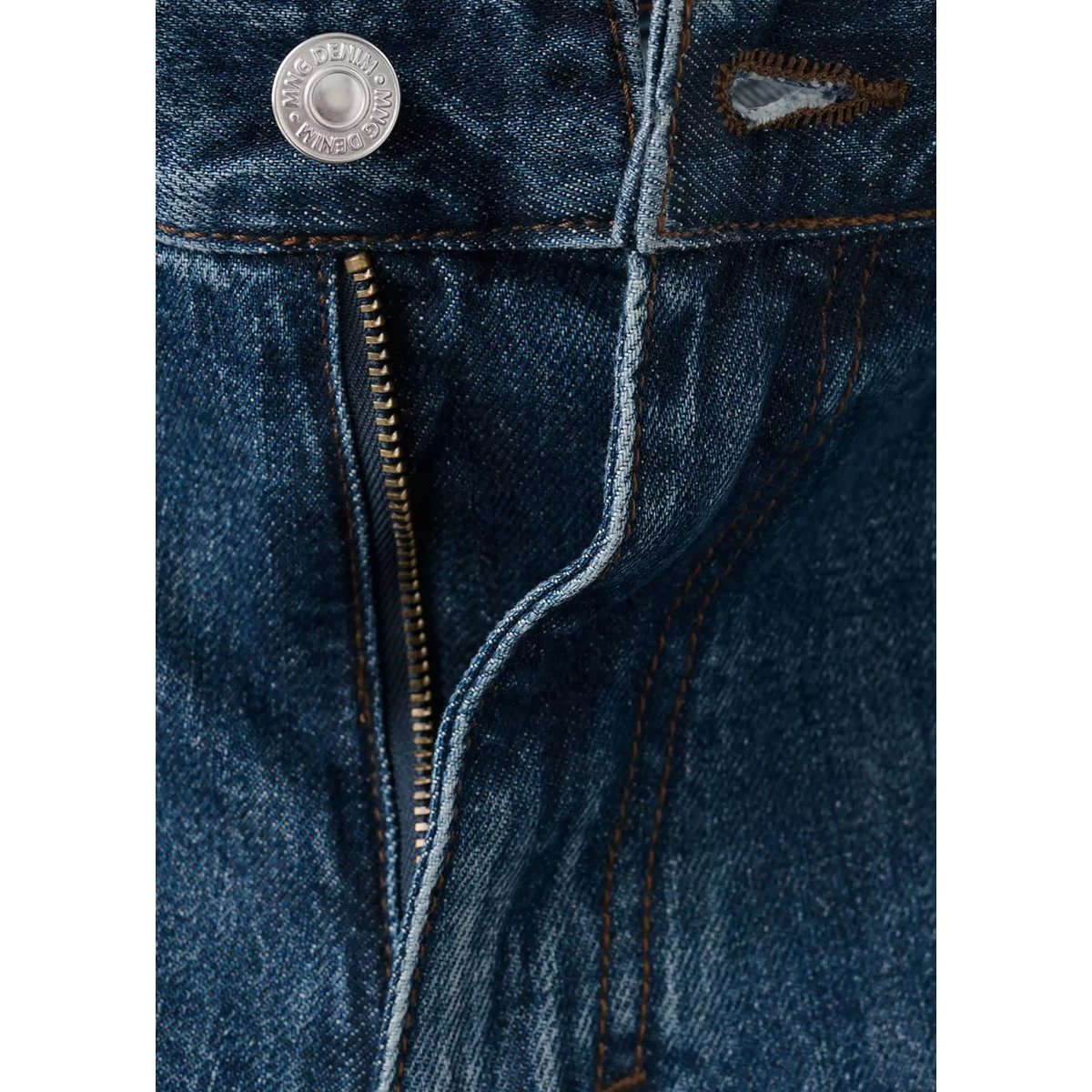 Bermuda en jean droit bleu foncé, MANGO MAN