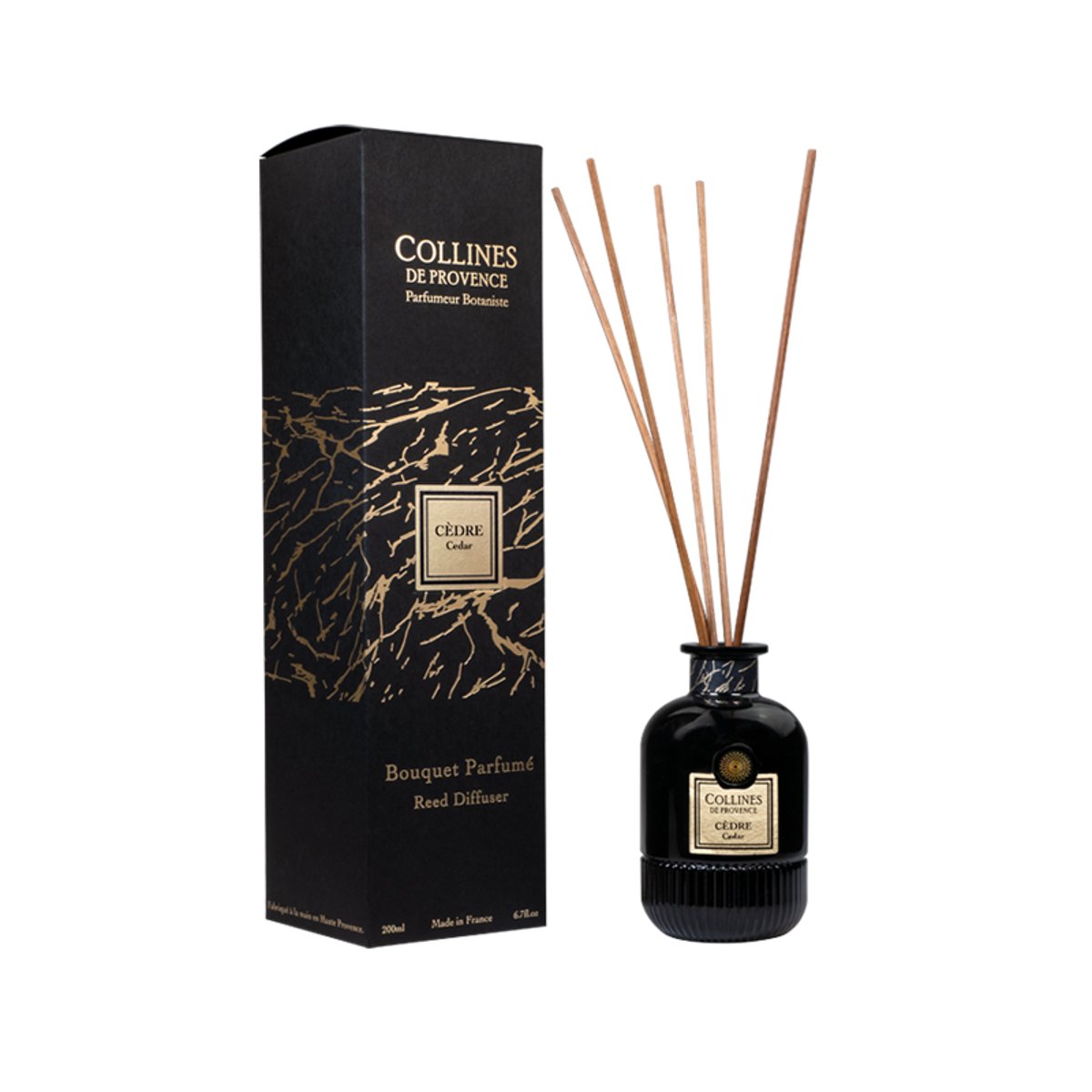 Diffuseur de parfum CÈDRE noir, COLLINES DE PROVENCE
