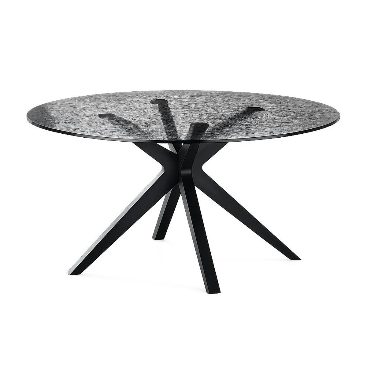 Table à manger ronde en verre ondulé Ø140 cm ALBA gris, PIER IMPORT