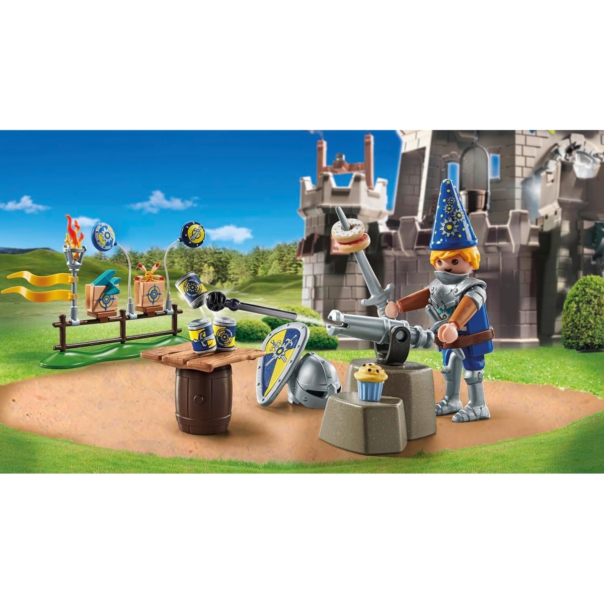Chevalier et décorations de fête multicolore, PLAYMOBIL