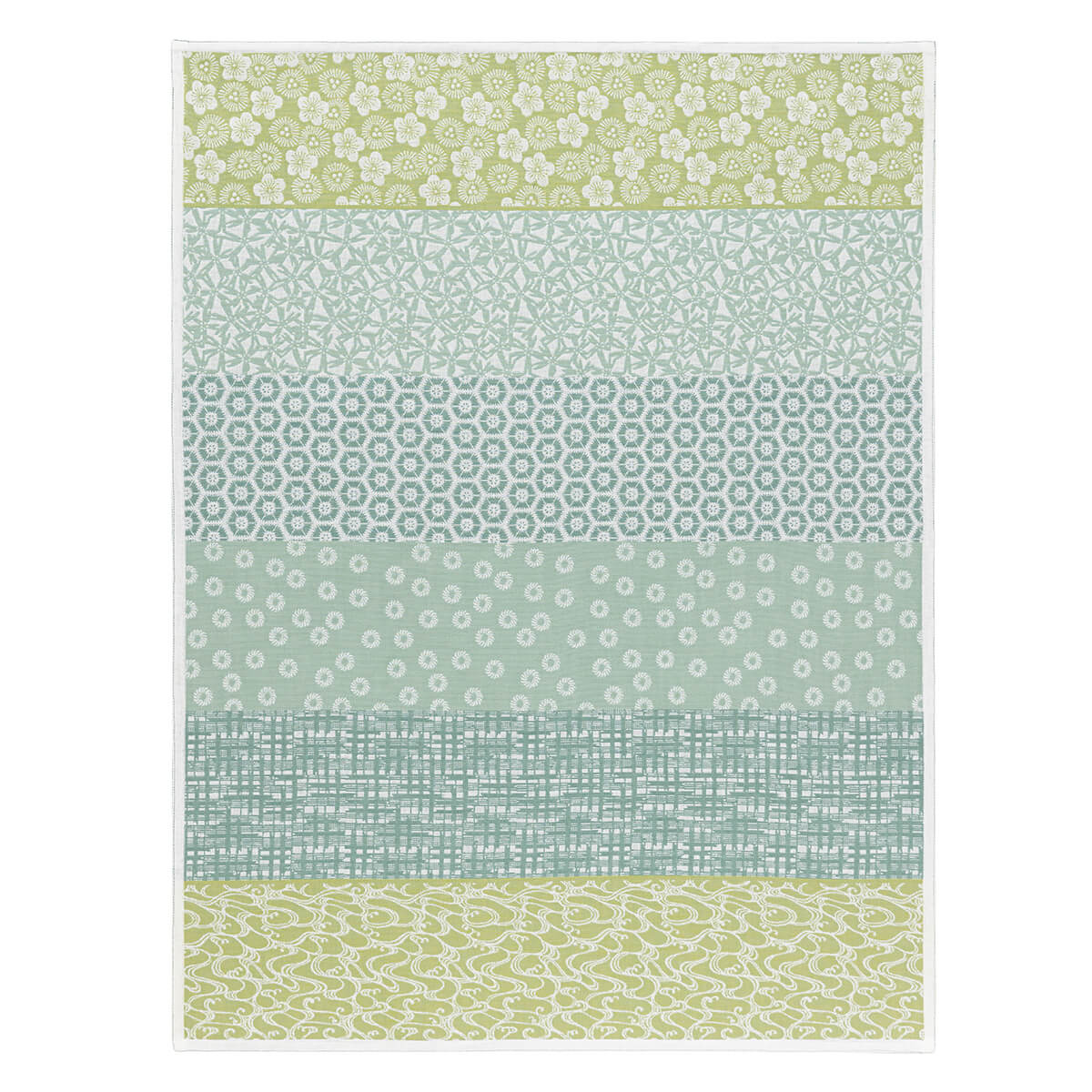 Torchon en Coton, WAGARA céladon, LE JACQUARD FRANCAIS