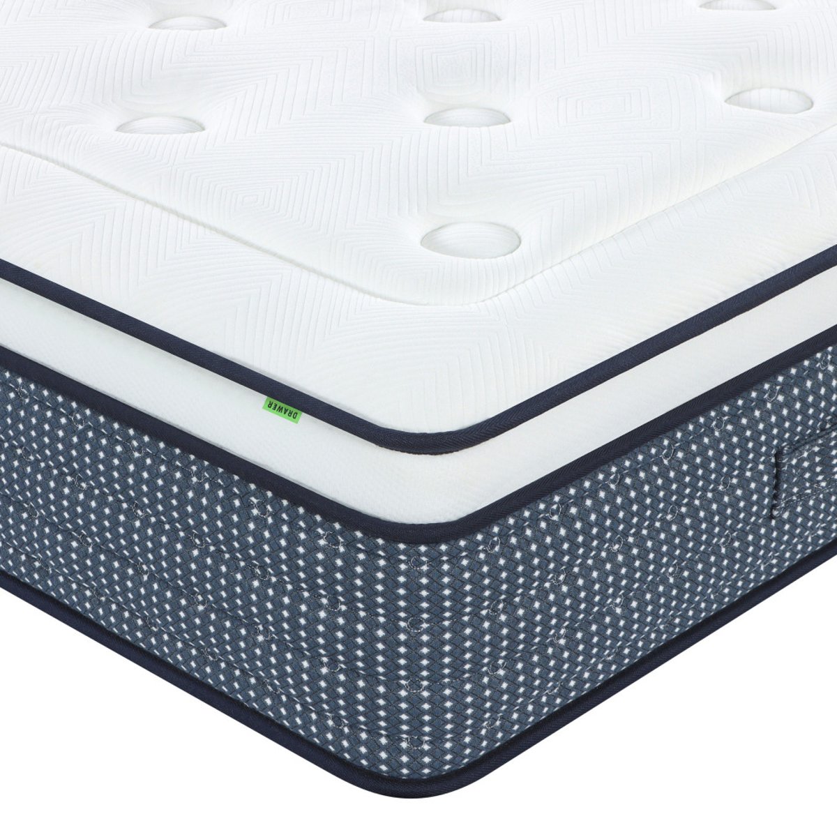Matelas à ressort et mémoire de forme, accueil moelleux- SOMNIA couleur unique, DRAWER